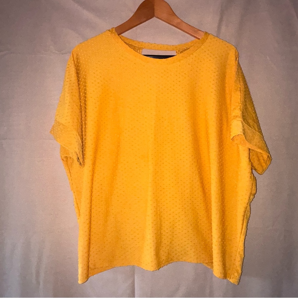 Yellow Textured Short Sleeve Tee